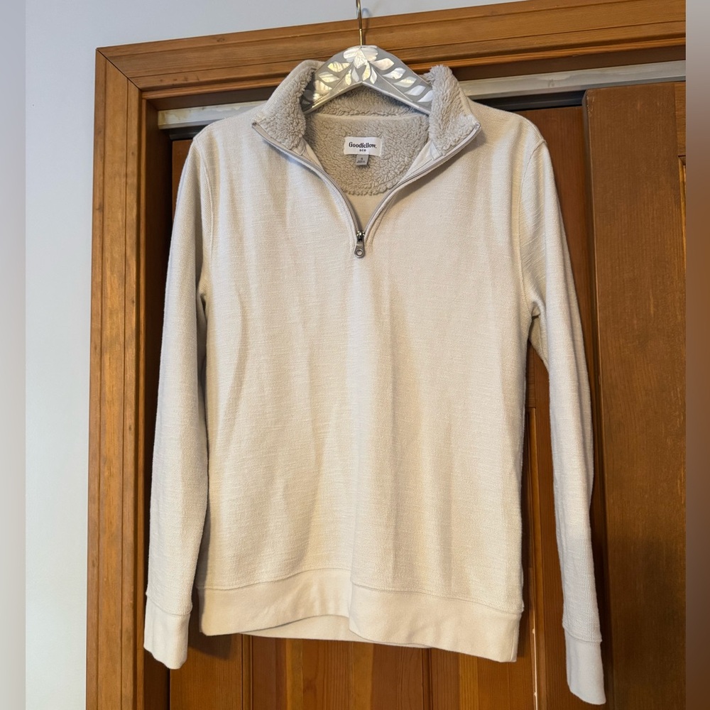 Goodfellow & Co Neutral Cream 1/4 Zip Pullover